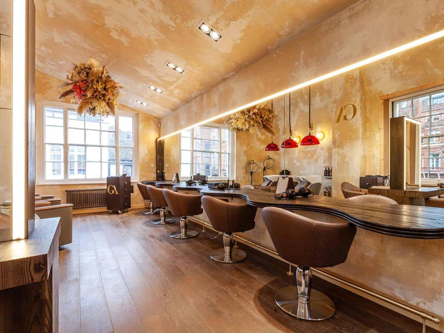 Modern precision cutting workspace at GA Chelsea salon London