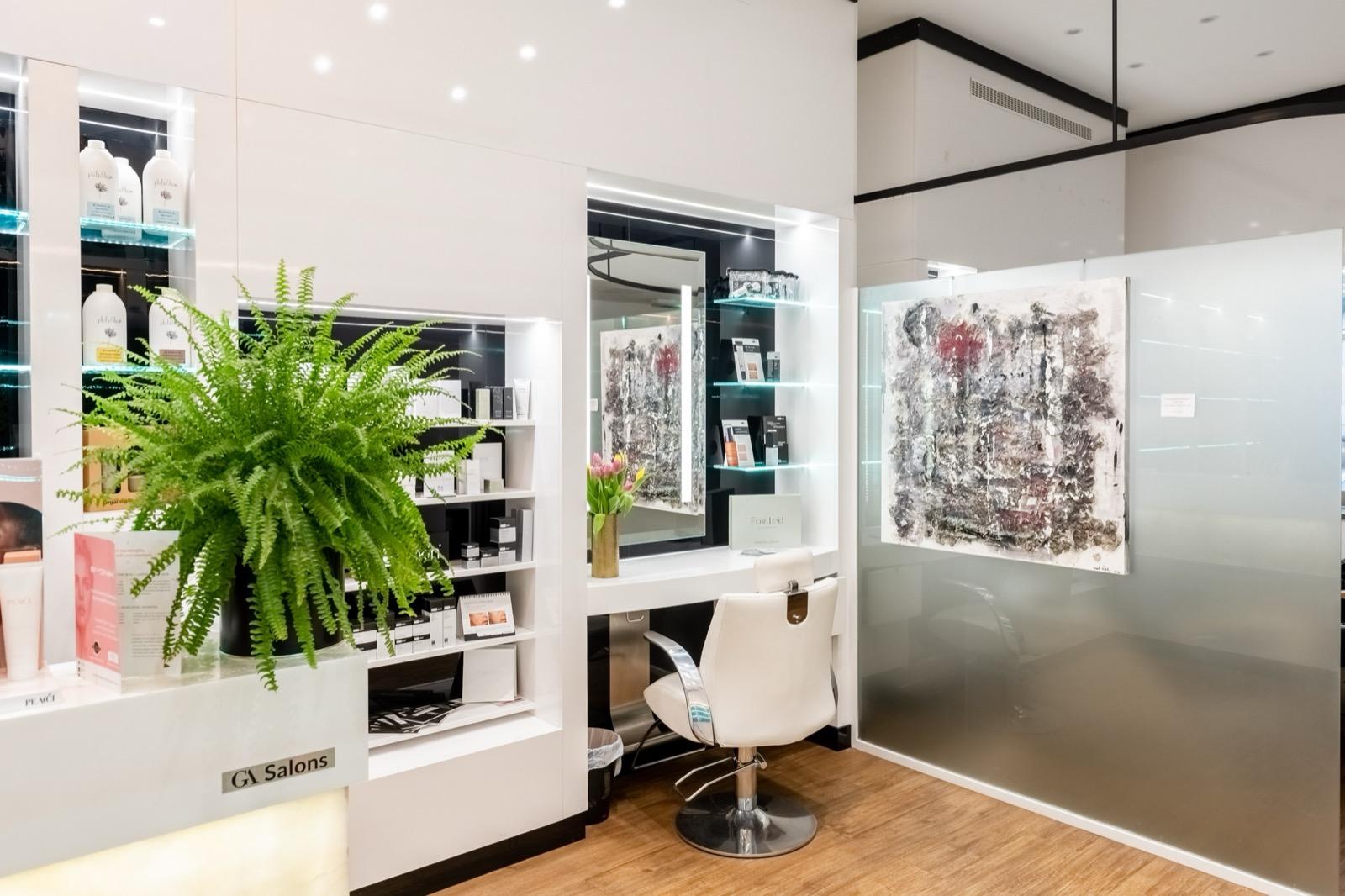 Professional styling station with contemporary design