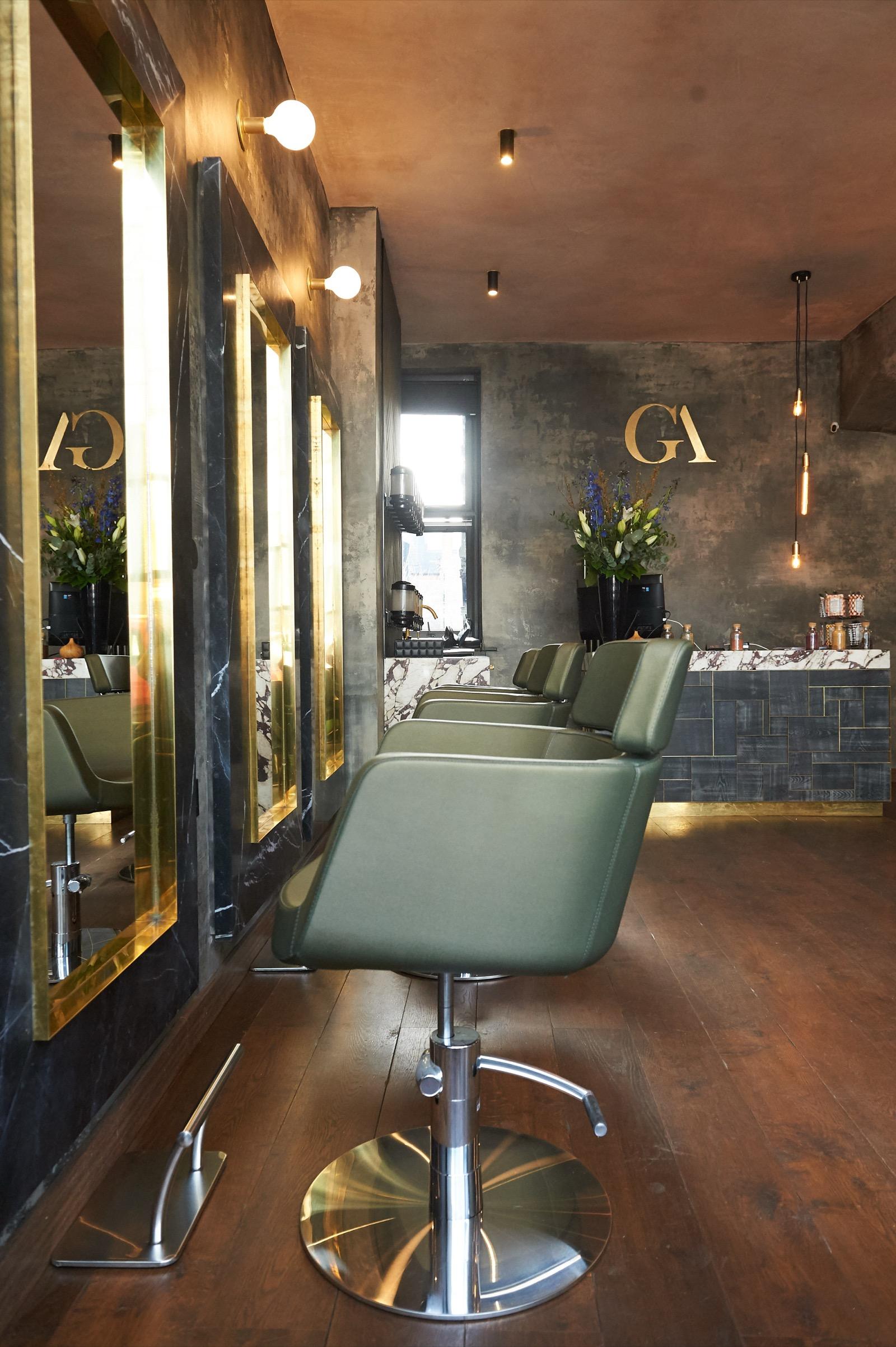 Styling stations at GA Wimbledon hair salon SW19